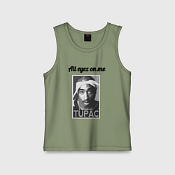 Майка детская хлопок 2pac Art All eayz on me, цвет: авокадо