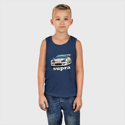 Детская майка Toyota Supra Castrol 36 / Тёмно-синий – фото 5
