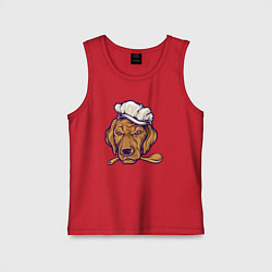 Майка детская хлопок Chef dog, цвет: красный