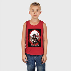 Майка детская хлопок Assassins creed портал времени, цвет: красный — фото 2