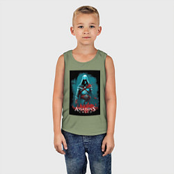Майка детская хлопок Assassins creed тайные секреты, цвет: авокадо — фото 2