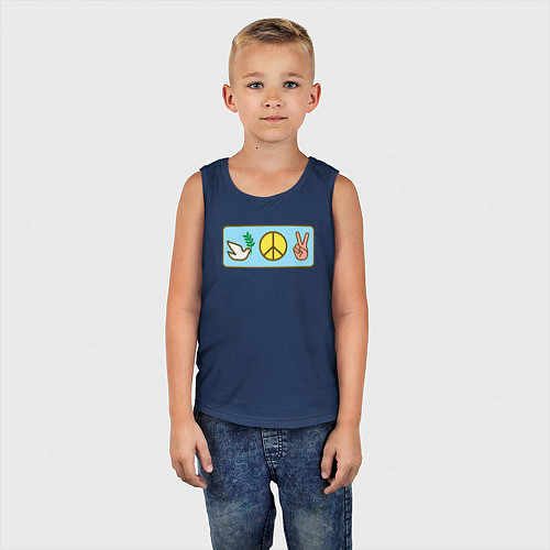 Детская майка Голубь и мир / Тёмно-синий – фото 5