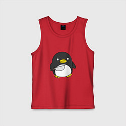 Майка детская хлопок Линукс пингвин, цвет: красный