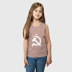Майка детская хлопок Белый серп и молот, цвет: пыльно-розовый — фото 2