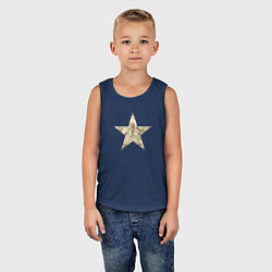 Майка детская хлопок Звезда камуфляж песочный, цвет: тёмно-синий — фото 2