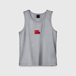 Майка детская хлопок Россия символ минимализм, цвет: меланж