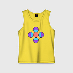 Майка детская хлопок Круги в кругах, цвет: желтый