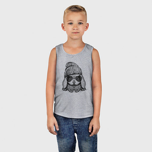 Детская майка Модный зайчишка / Меланж – фото 5