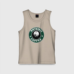 Майка детская хлопок Токийский гуль Кэн Канэки - кофе, цвет: миндальный