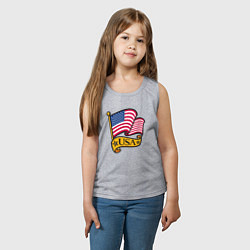 Майка детская хлопок American flag, цвет: меланж — фото 2