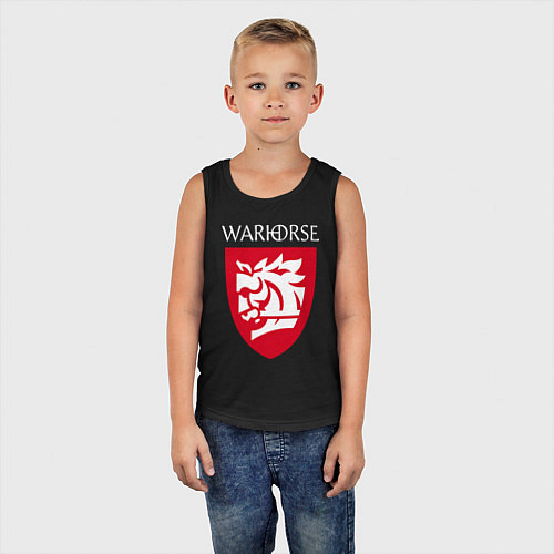 Детская майка Warhorse logo / Черный – фото 5