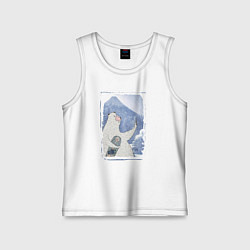 Майка детская хлопок Зимние медвежьи селфи, цвет: белый