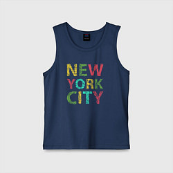 Майка детская хлопок New York city colors, цвет: тёмно-синий