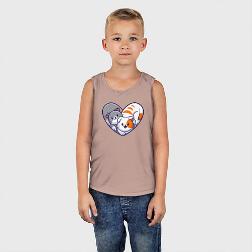 Детская майка Котики в сердечке / Пыльно-розовый – фото 5