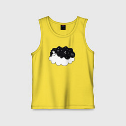 Майка детская хлопок Космическая девушка на облаке, цвет: желтый