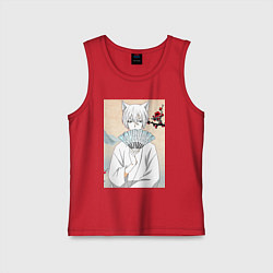 Майка детская хлопок Очень приятно Бог Томоэ, цвет: красный