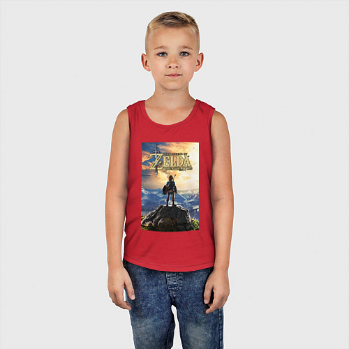 Детская майка Легенда о зельде - Линк / Красный – фото 5