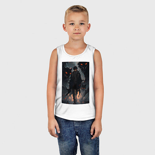 Детская майка Мэгуми Фусигуро арт Магическая битва / Белый – фото 5