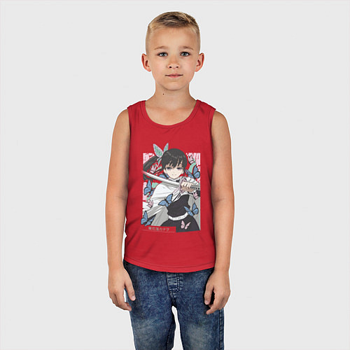 Детская майка Клинок рассекающий демонов Канао Цуюри квадрат / Красный – фото 5