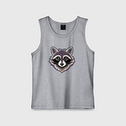 Майка детская хлопок Симпотяга енот, цвет: меланж