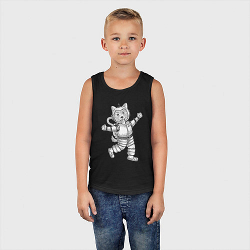 Детская майка Пёсик астронавт / Черный – фото 5
