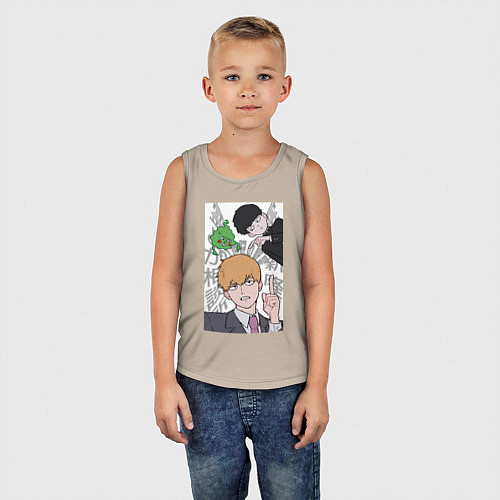 Детская майка Моб Психо 100 Экубо дух / Миндальный – фото 5