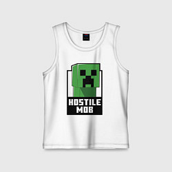 Майка детская хлопок Minecraft hostile mob, цвет: белый