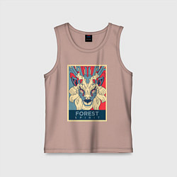 Майка детская хлопок Принцесса Мононоке лесной дух, цвет: пыльно-розовый