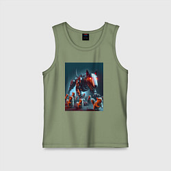 Детская майка Кибер бультерьер защищает белок - нейросеть