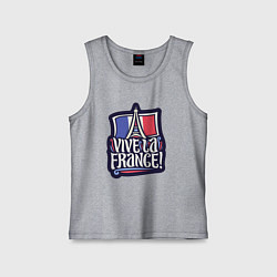 Майка детская хлопок Viva la France, цвет: меланж