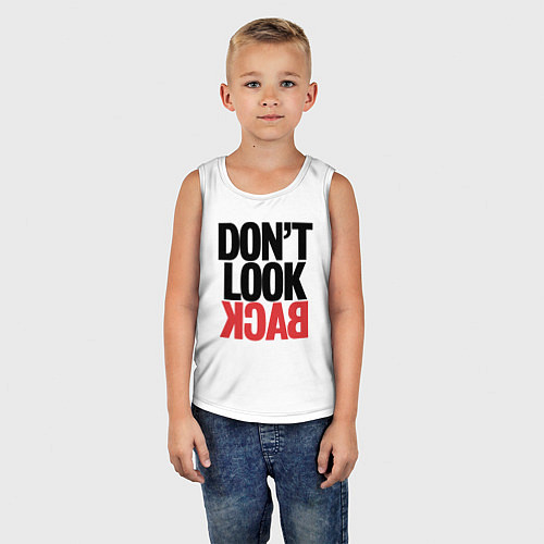 Детская майка Не оглядывайся назад - призыв / Белый – фото 5