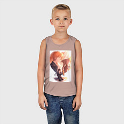 Майка детская хлопок Корзинка фруктов Тору Хонда, цвет: пыльно-розовый — фото 2