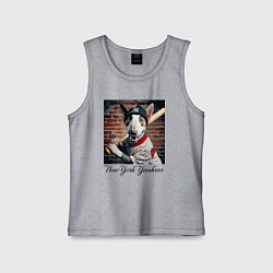 Майка детская хлопок Bull terrier - New York yankees baseball team, цвет: меланж