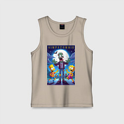 Майка детская хлопок Гомер Симпсон зомби - хэллоуин, цвет: миндальный