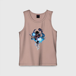 Майка детская хлопок Моя геройская академия Даби Альянс злодеев, цвет: пыльно-розовый