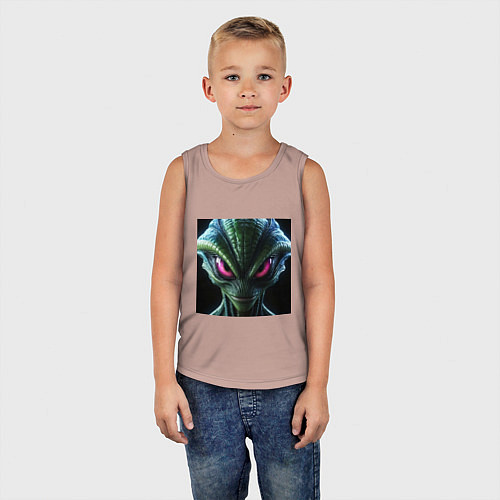 Детская майка Красноглазый пришелец / Пыльно-розовый – фото 5