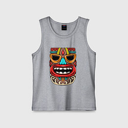 Майка детская хлопок Tiki mask, цвет: меланж