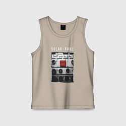 Майка детская хлопок Solar Fake - Dont push the button, цвет: миндальный