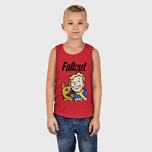 Детская майка Vault boy and shepherd / Красный – фото 5