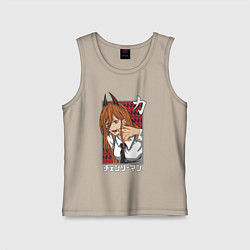 Майка детская хлопок Power anime, цвет: миндальный