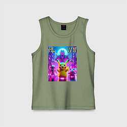 Майка детская хлопок Monster Pikachu - halloween fantasy, цвет: авокадо