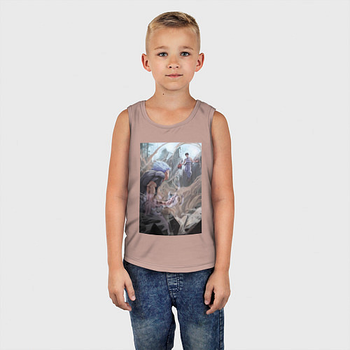 Детская майка Магическая битва Сатору Годзё Сукуна Рёмэн / Пыльно-розовый – фото 5