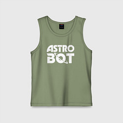 Майка детская хлопок Astro bot logo, цвет: авокадо