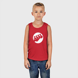 Майка детская хлопок Голова бас-гитары, цвет: красный — фото 2