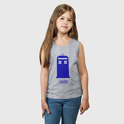 Майка детская хлопок Tardis - London, цвет: меланж — фото 2