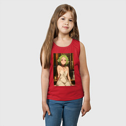 Майка детская хлопок Реинкарнация безработного Сильфиетта вечернее плат, цвет: красный — фото 2