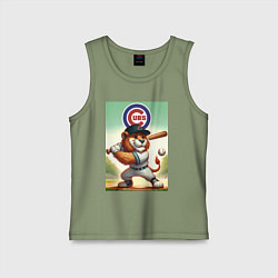 Майка детская хлопок Lion - batter Chicago cubs, цвет: авокадо