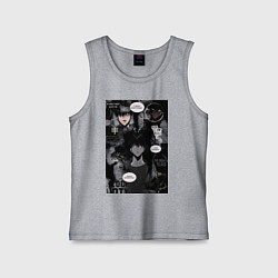 Майка детская хлопок Поднятие уровня в одиночку Джину Сон коллаж, цвет: меланж