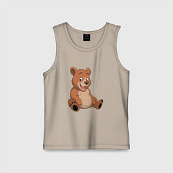 Майка детская хлопок Плюшевый мишка, цвет: миндальный