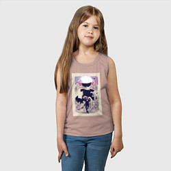 Майка детская хлопок Магическая битва Сатору Годзё арт повязка, цвет: пыльно-розовый — фото 2
